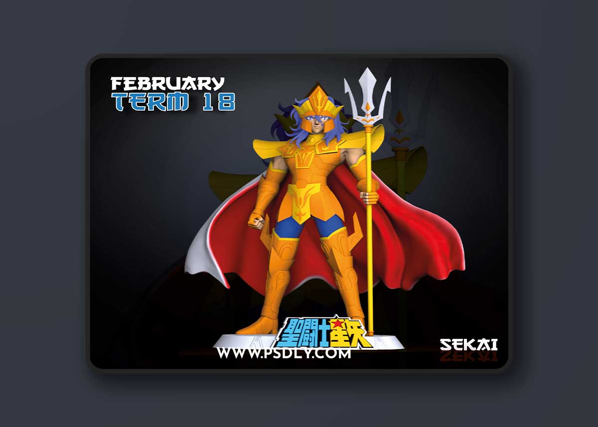 Sekai - Poseidon Sculpture and Bust – 3D Print Model