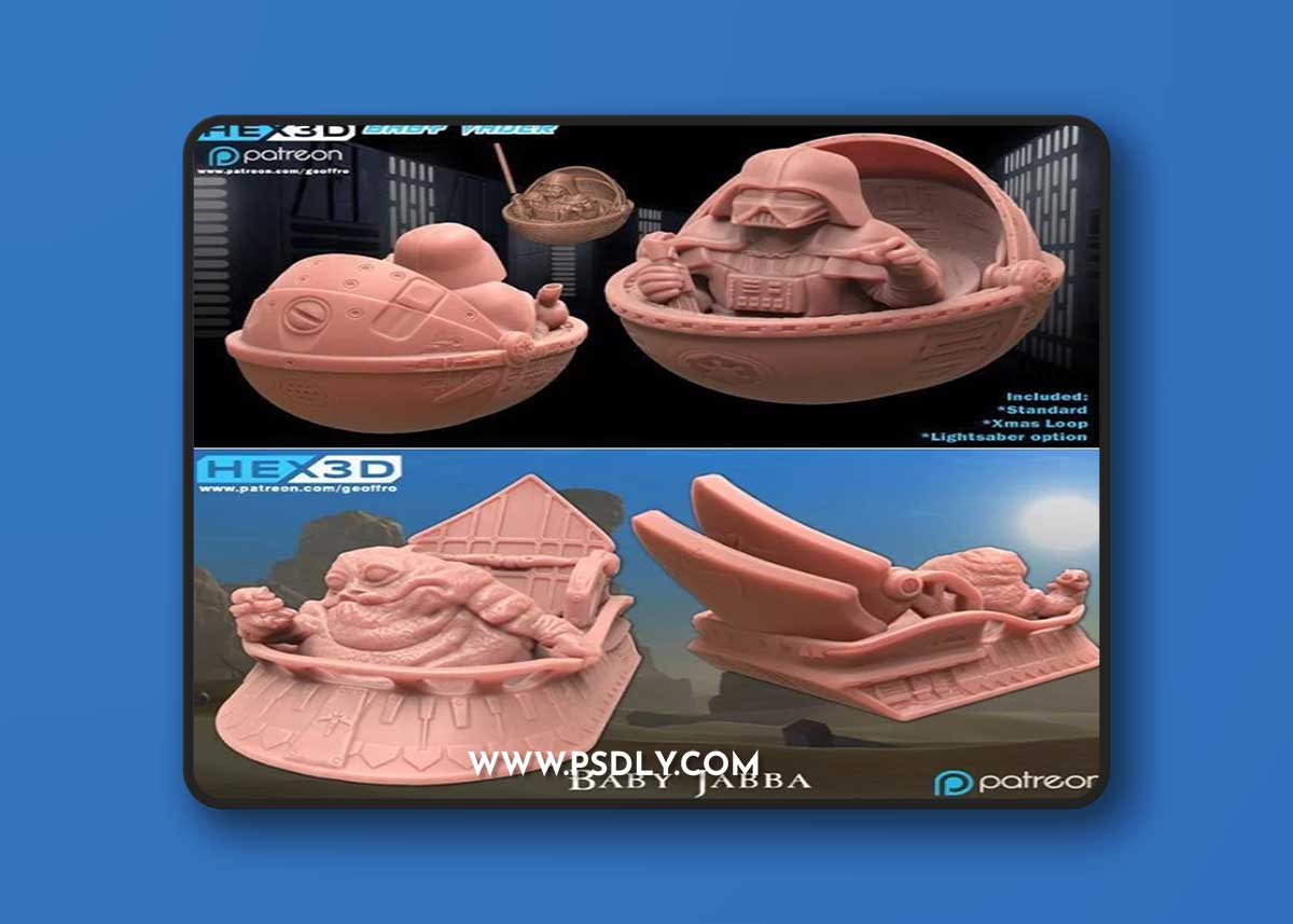 Star Wars Baby - Jarjar and Jabba and Vader – 3D Print Model