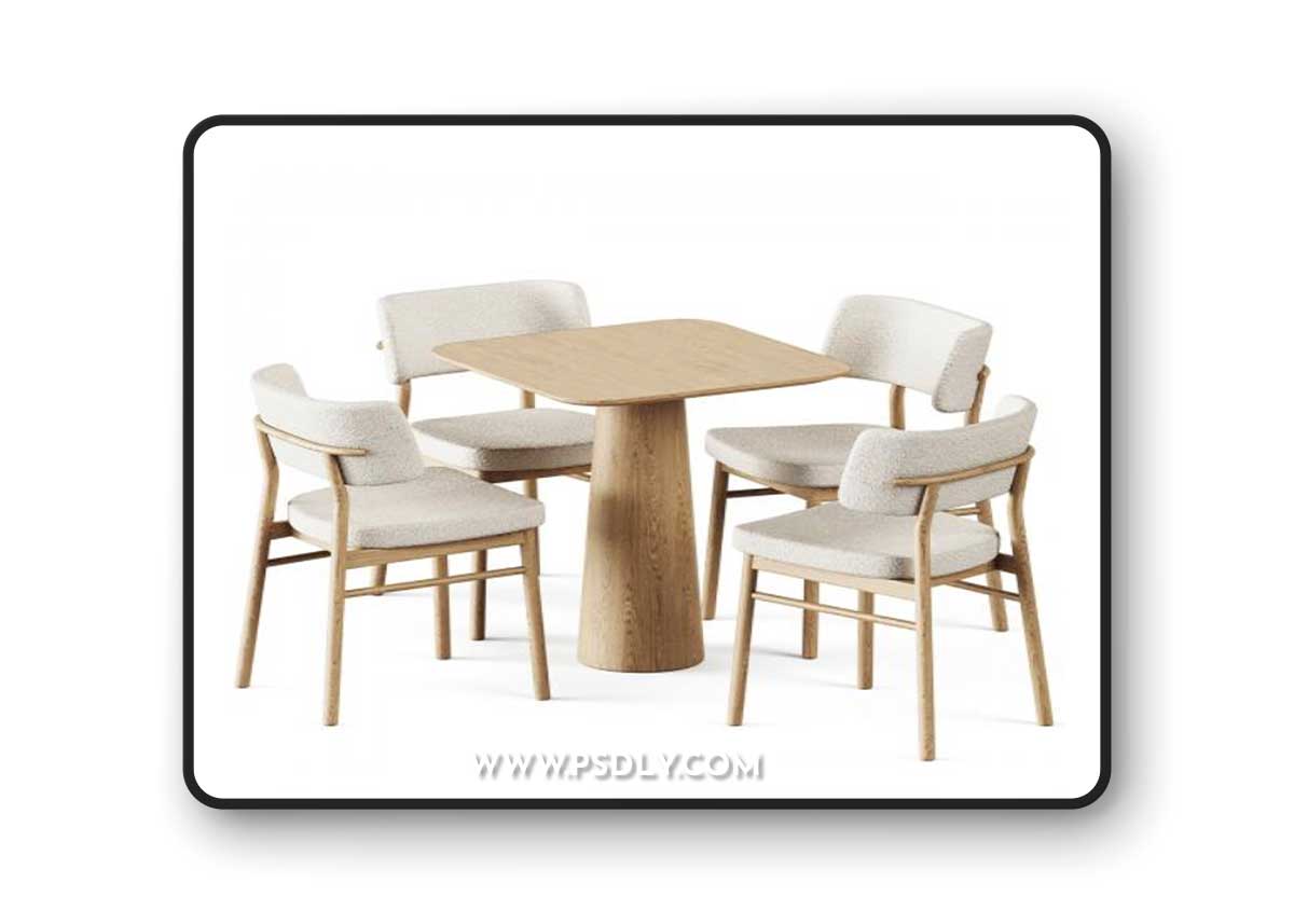 Table POV 460 S70 by Ton and Wooden Chair Marlen by TrabA