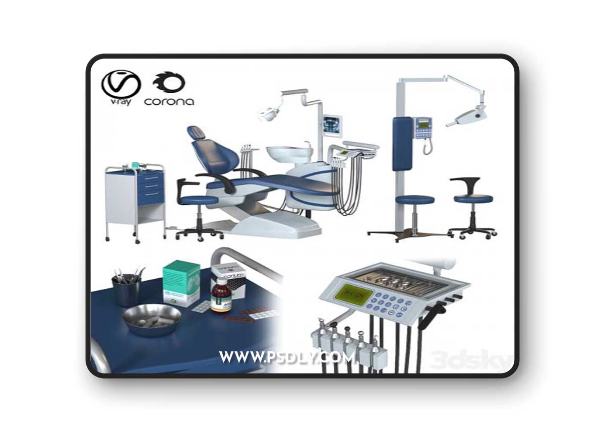 Dental chair unit set (hospital equipment VOL 3)