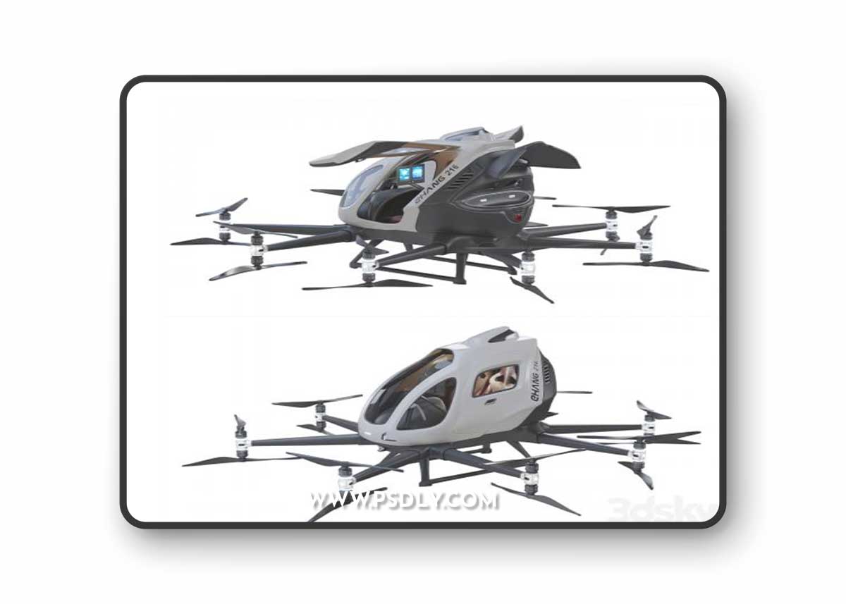 Ehang Flying Taxi 3D Model