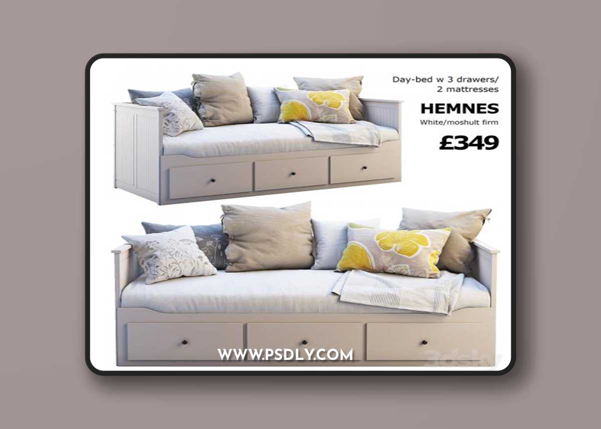 Ikea-Hemnes-bed-2-3D-Model