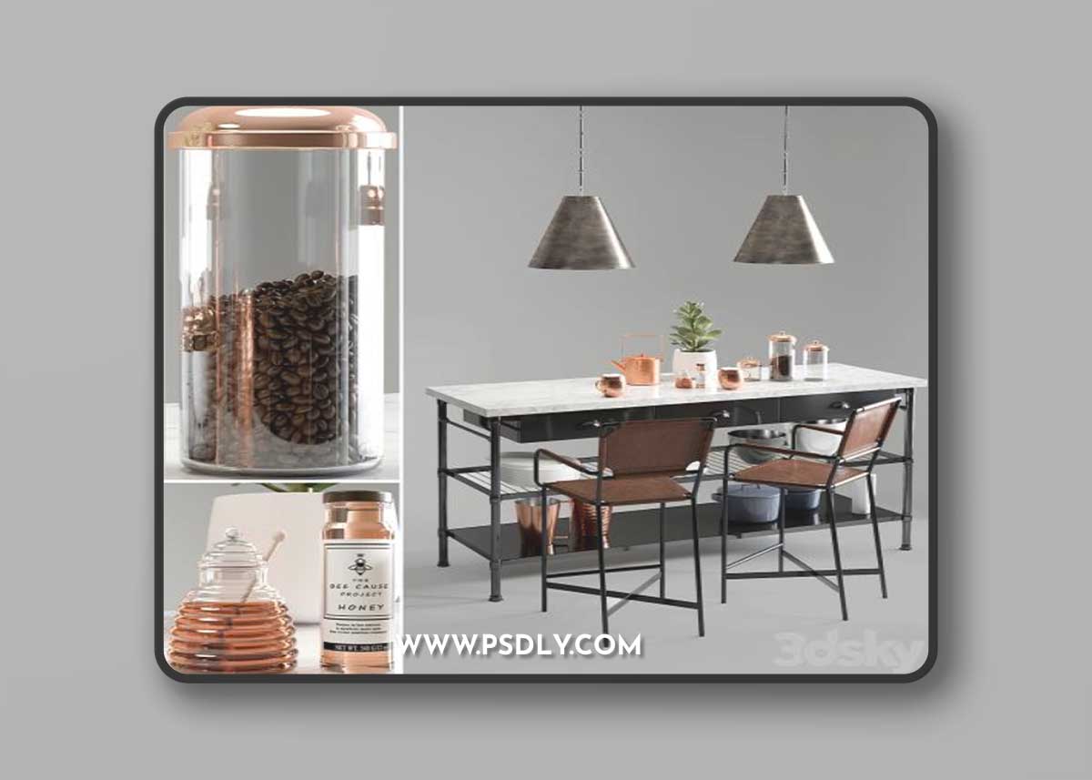 Kitchen Island 6 3D Model