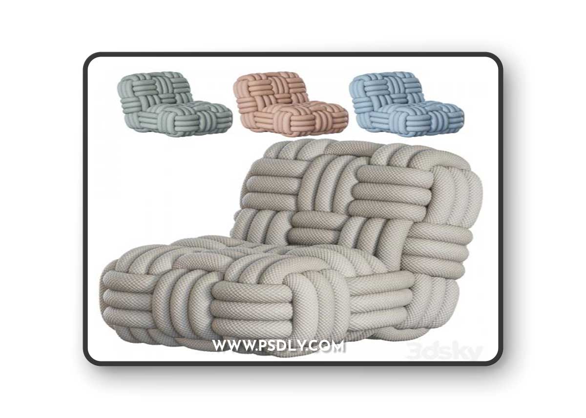 Knitty Lounge Chair by Moooi 3D Model