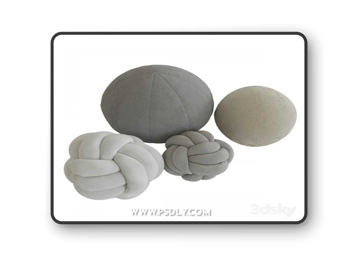 Knot pillow and sphere pillow 3D Model