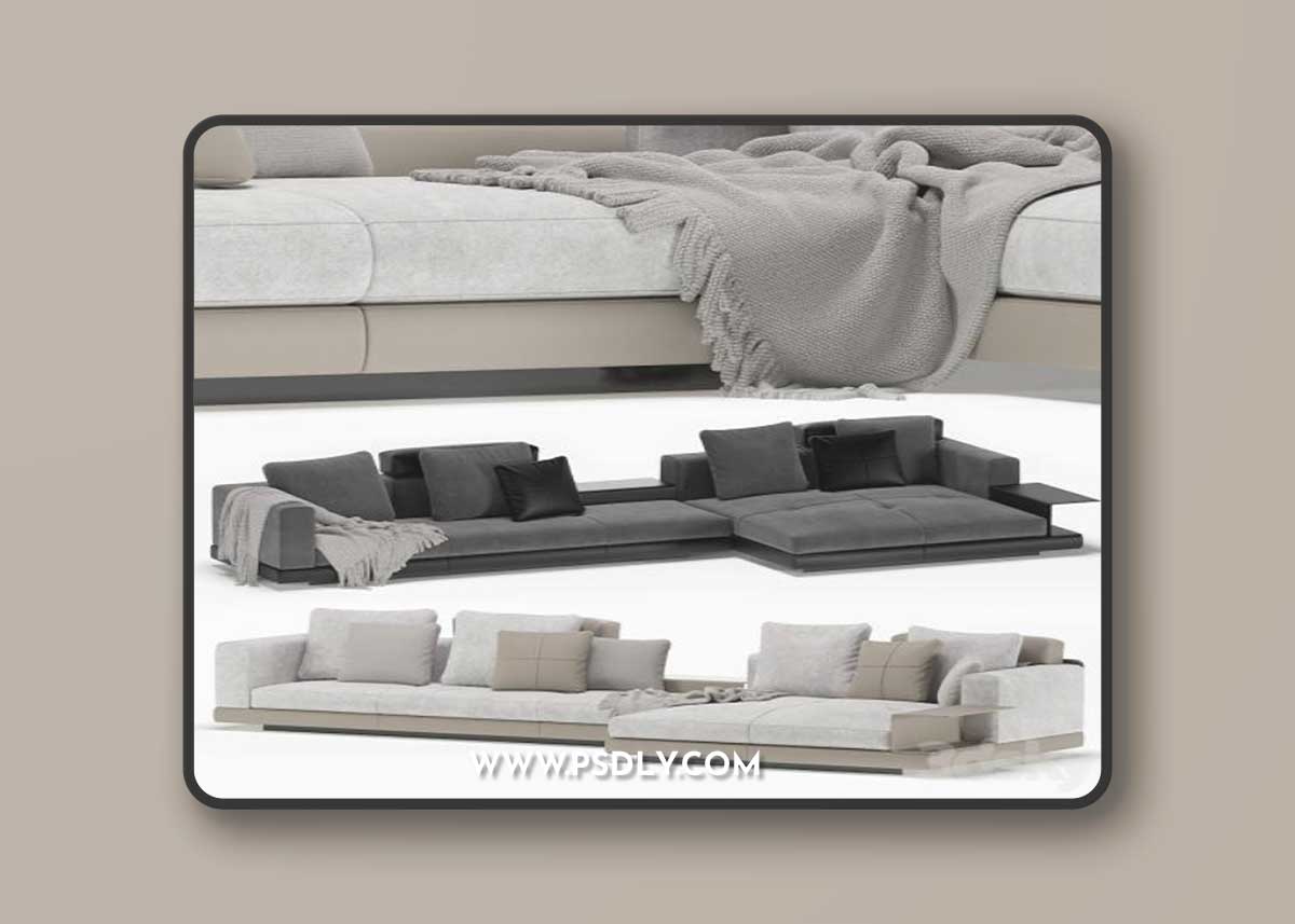 Minotti sofa modular connery 3D Model