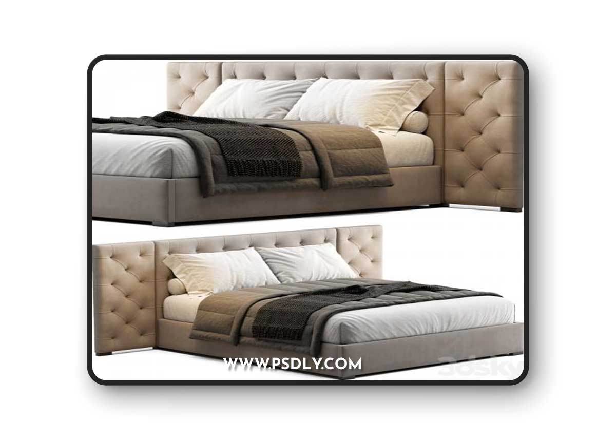 Modena Fabric Diamond-Tufted Extended Bed