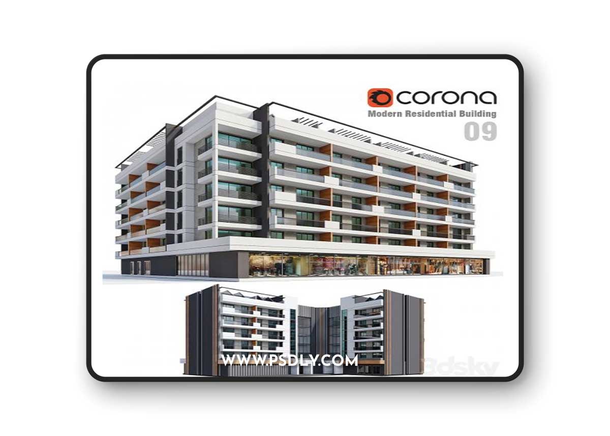 Modern Residential Building 09 3D Model