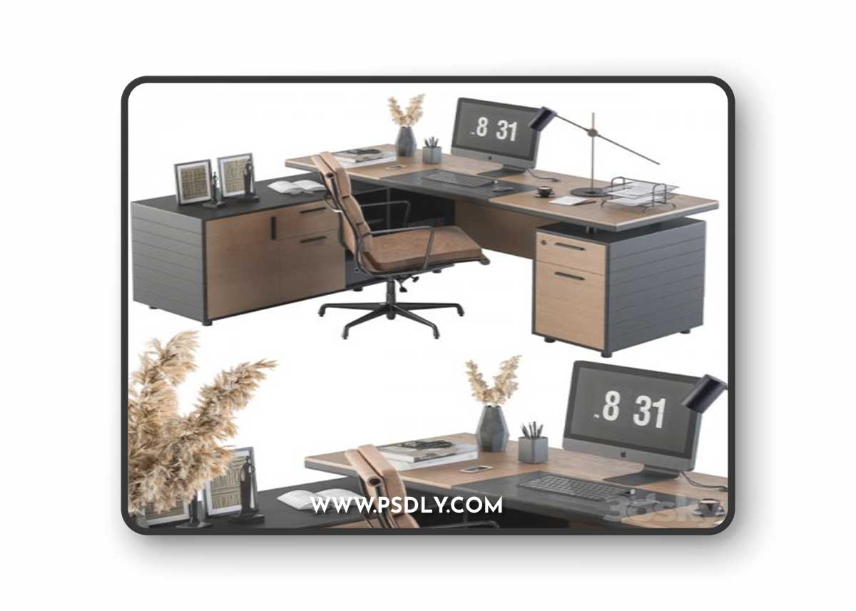Office Furniture - Manager Set 06 3D Model