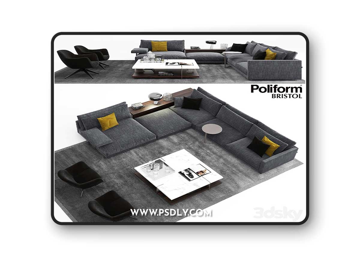 Poliform Bristol Sofa 1 3D Model