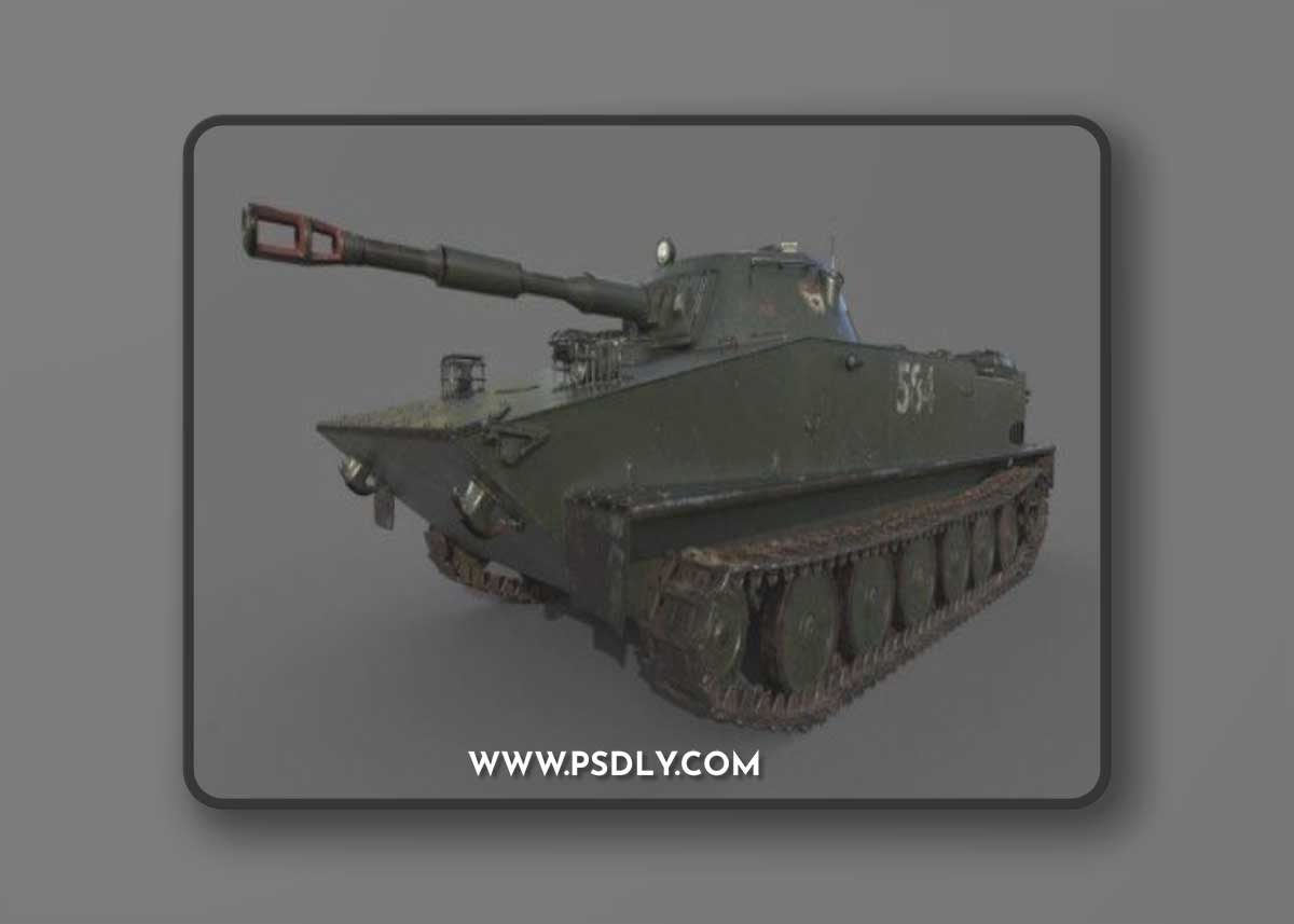 Soviet Tank PT-76 3D Model
