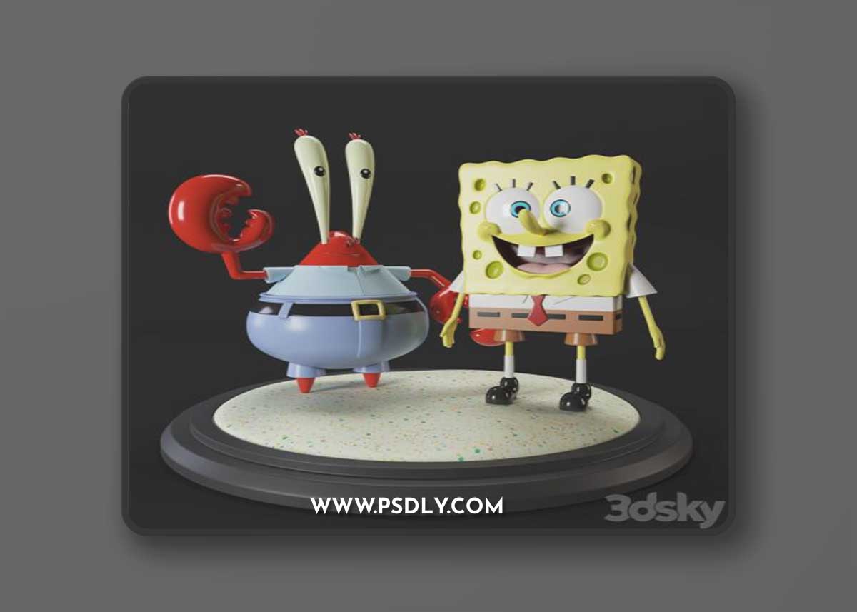 Sponge bob and Mr. Krabs 3D Model