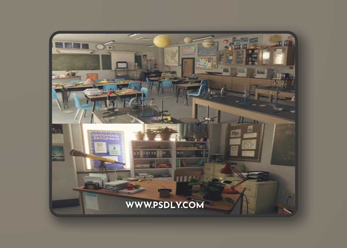 Unreal Engine - High School Science Lab Classroom 4.18-4.27, 5.0-5.3
