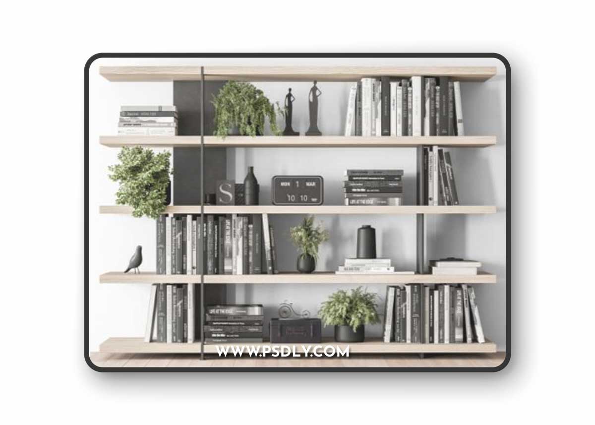 Wood and Metal Shelves Decorative - Rack Set 11