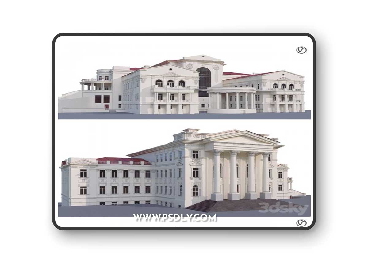 Administrative city building 3D Model