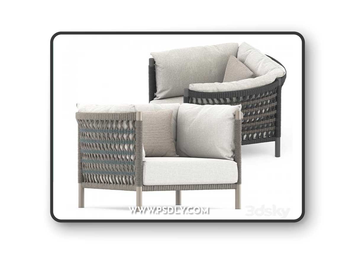 Anatra Lounge Chair by Janus et cie 3D Model