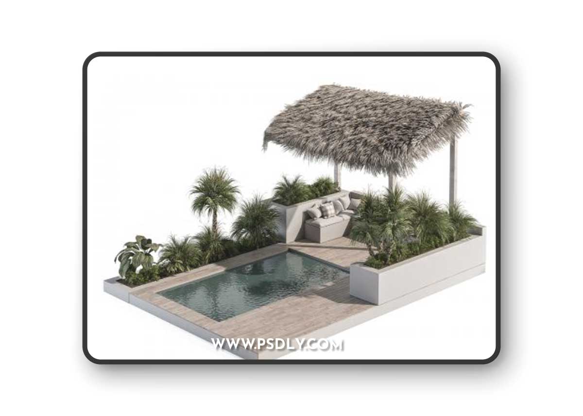 Backyard and Landscape Furniture with Pool 05