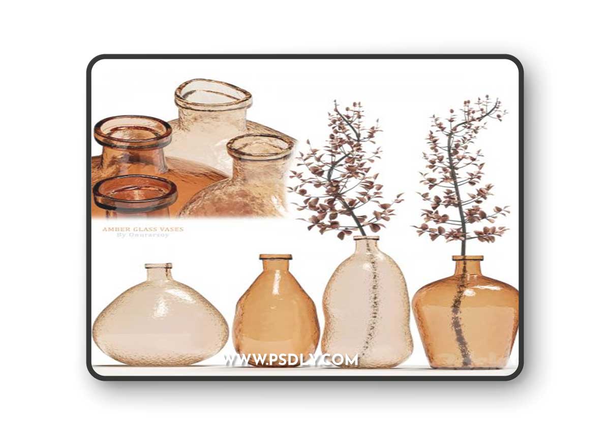 Crate & barrel - Amber Glass Vases