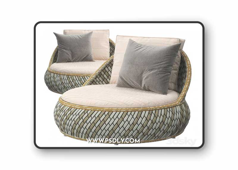 Dala lounge chair by Dedon 3D Model
