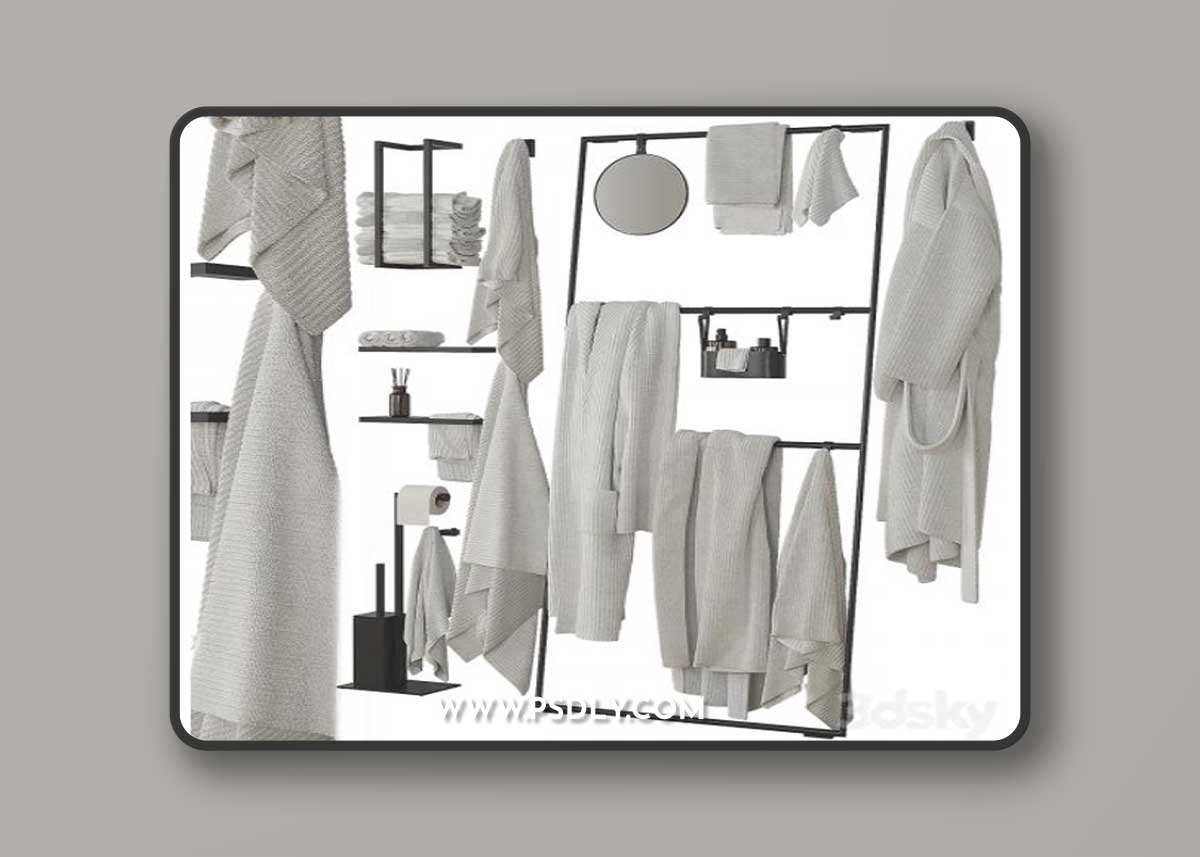 Decorative bathroom set 201 3D Model