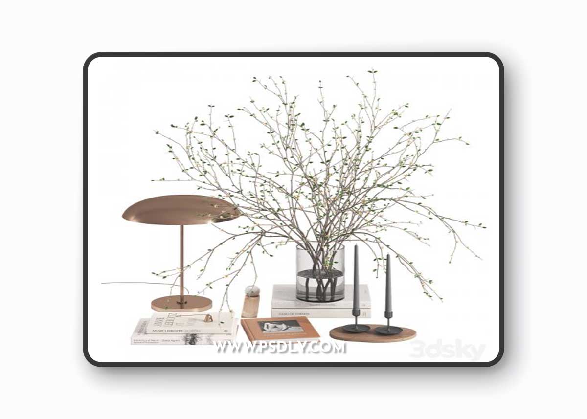 Decorative set with Solstice Ore Table Lamp