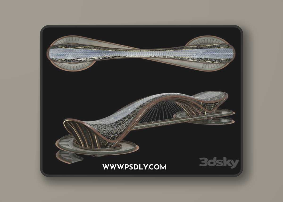 Elevated pedestrian crossing 3D Model