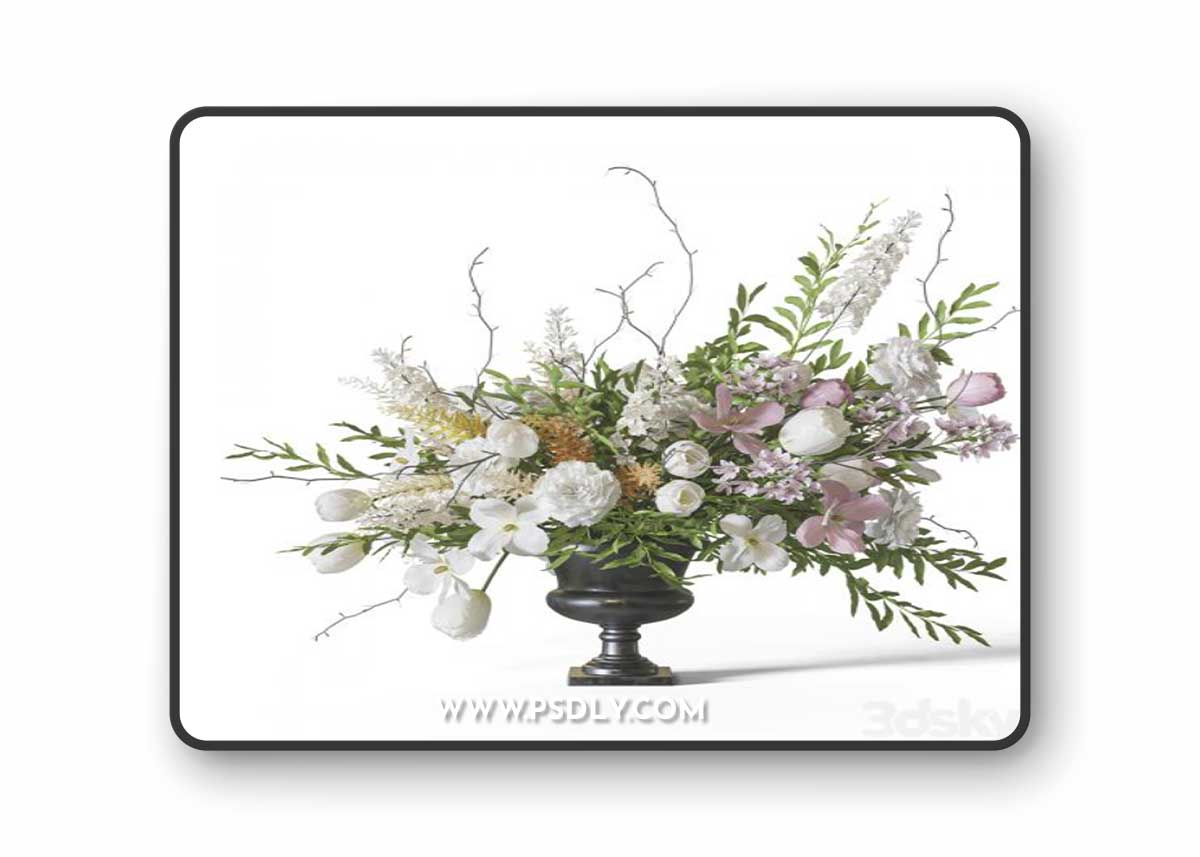 Flower Set 058 Tulips carnation delphimium astilbe