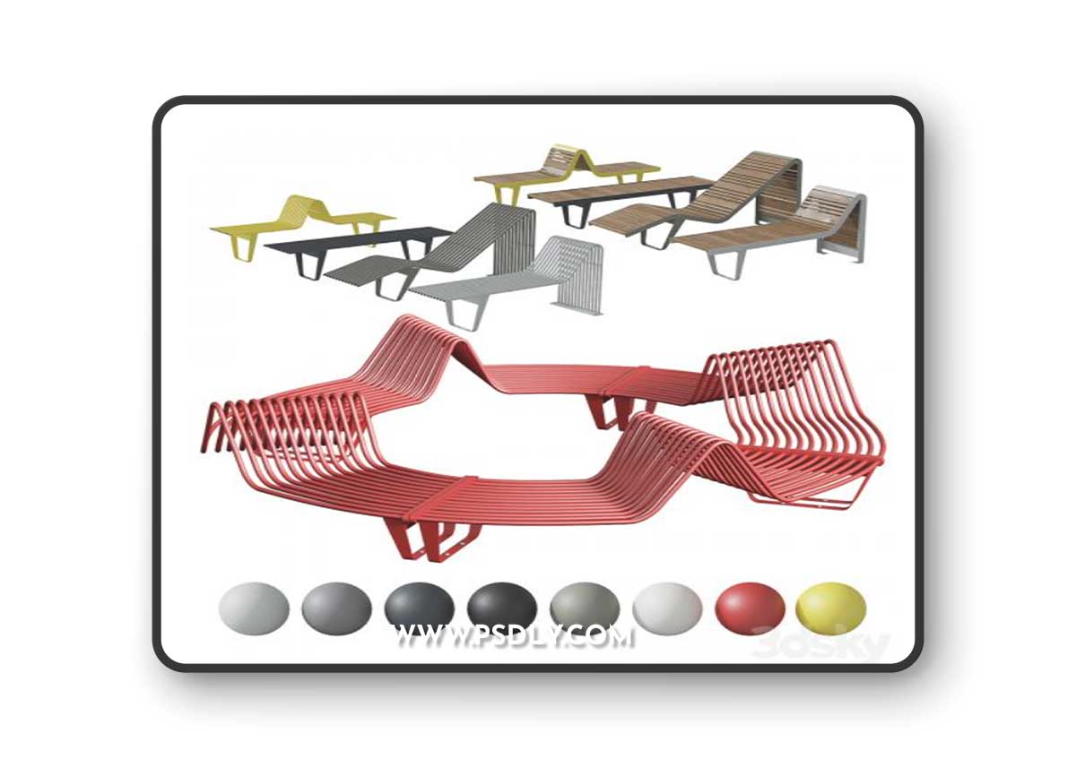 Infinity benches and sun loungers from Punto Group