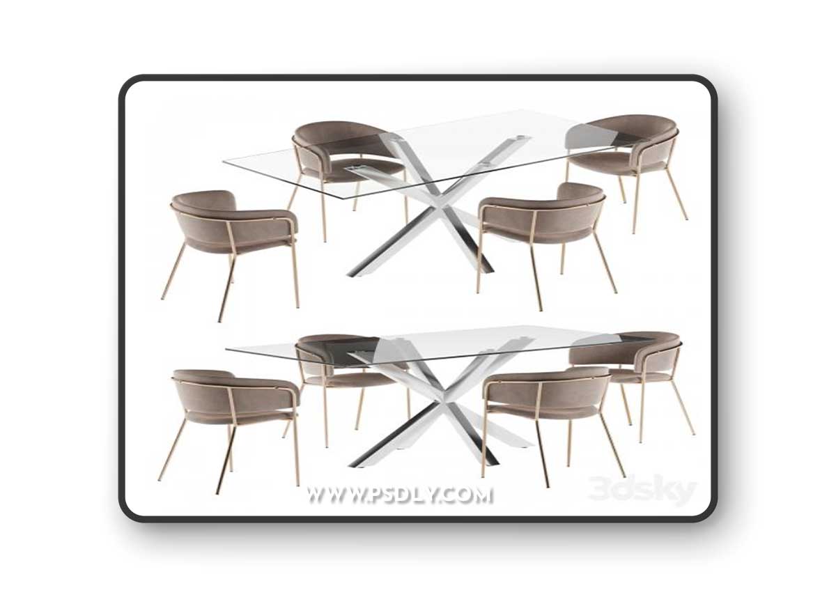 La forma table Arya & Konnie chair dining set 2