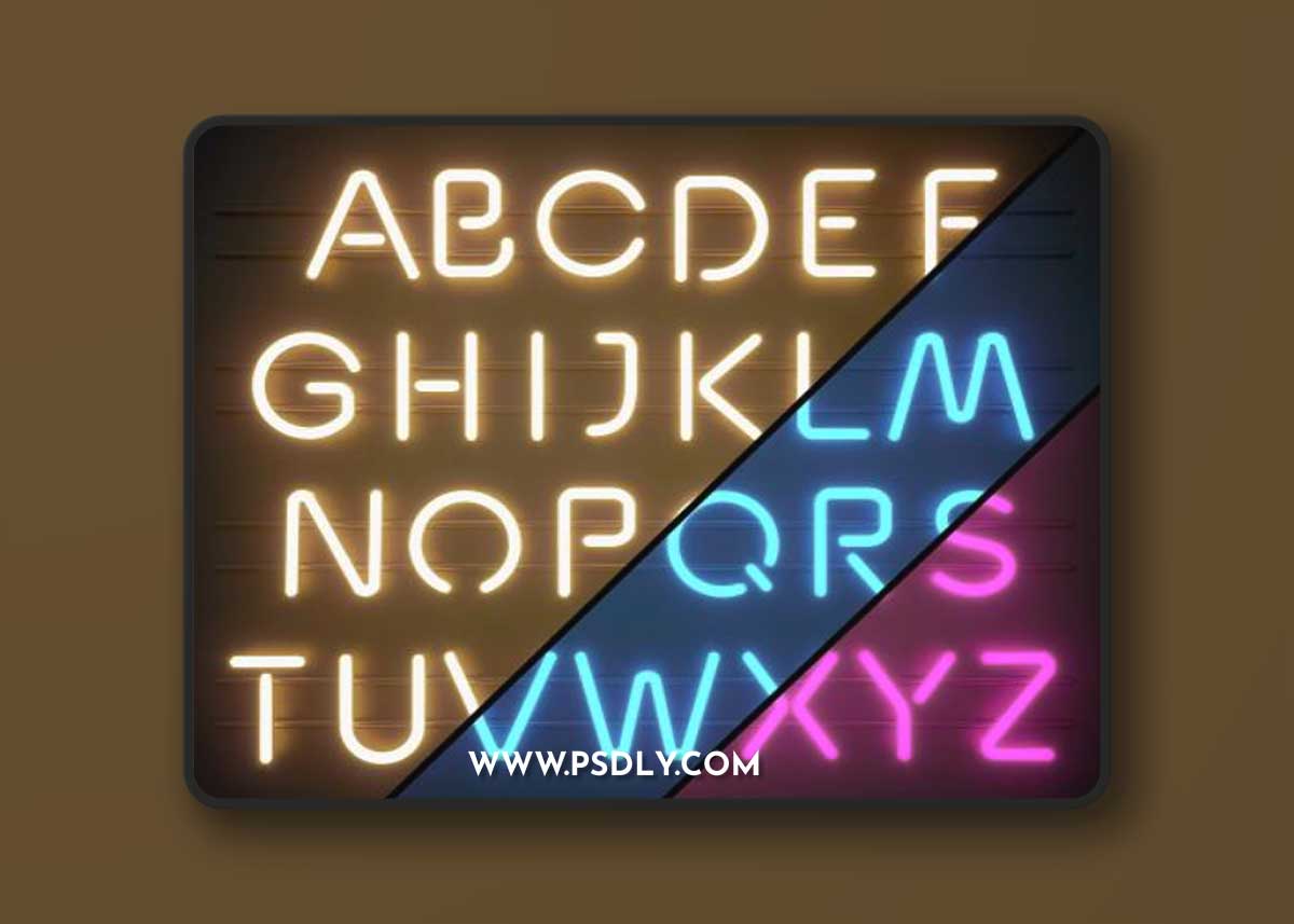 Light modules. Set 06. Neon Alphabet