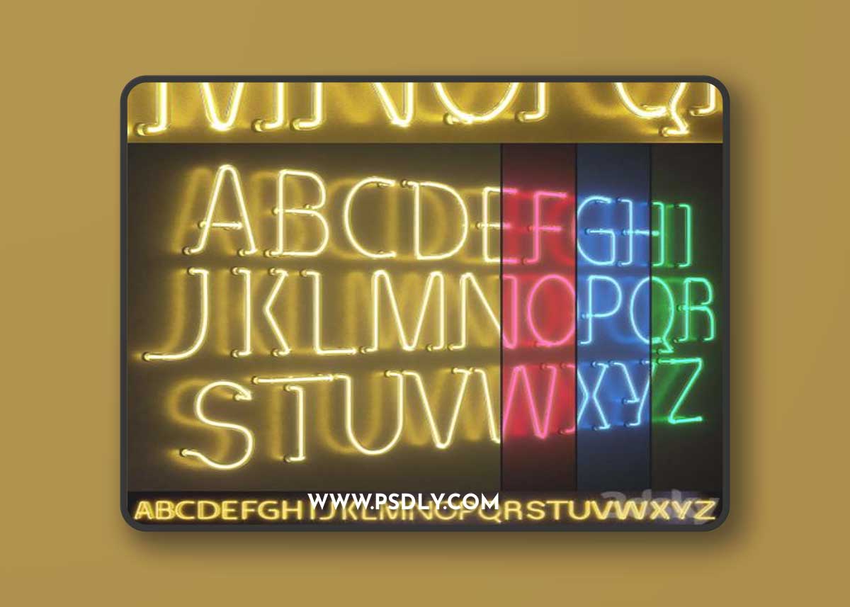 Light modules. Set 25. Neon Alphabet