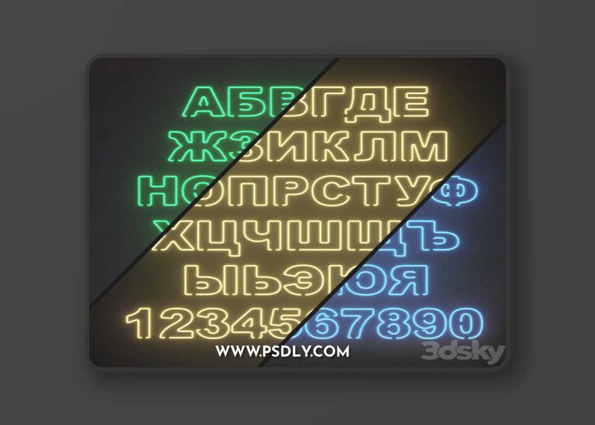 Light modules. Set 81. Neon Alphabet