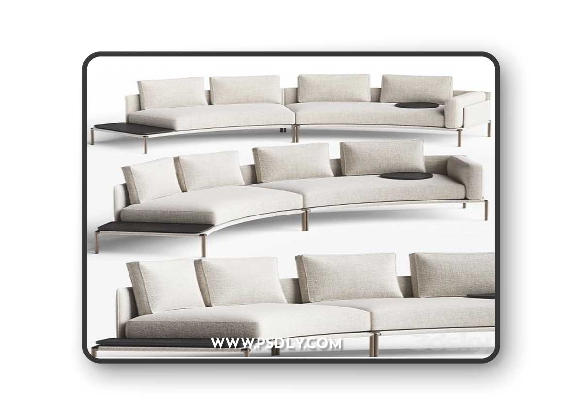 NOAH Curved sofa By Zanotta 3D Model