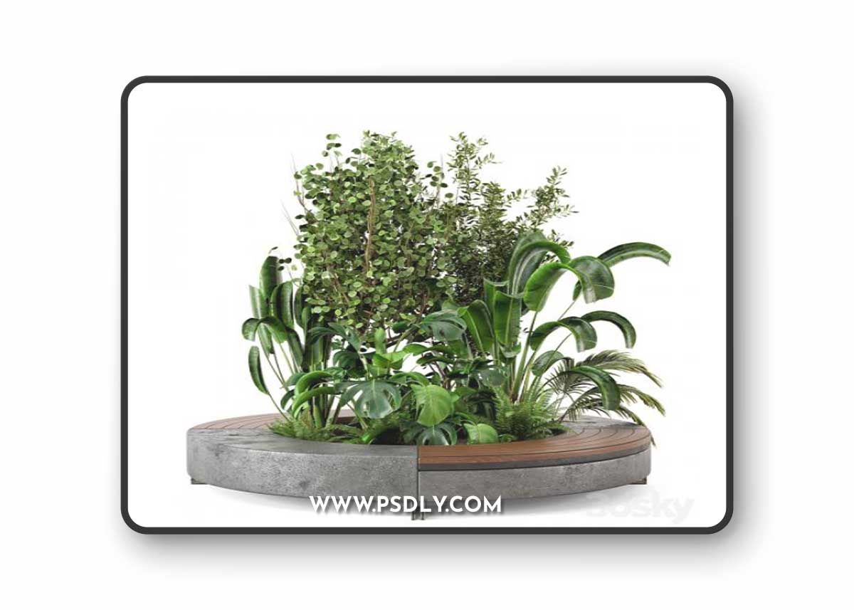 Outdoor Garden set bush and Tree - Garden Set 54