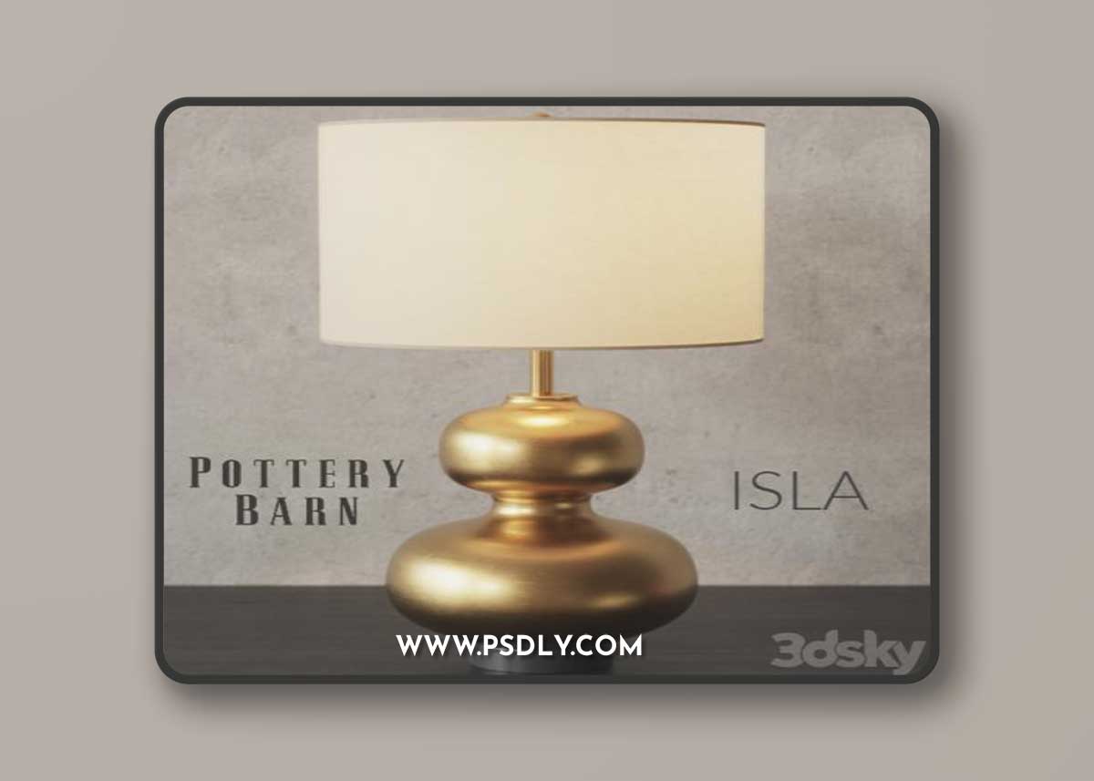 Pottery Barn ISLA CURVY Brass Table Lamp
