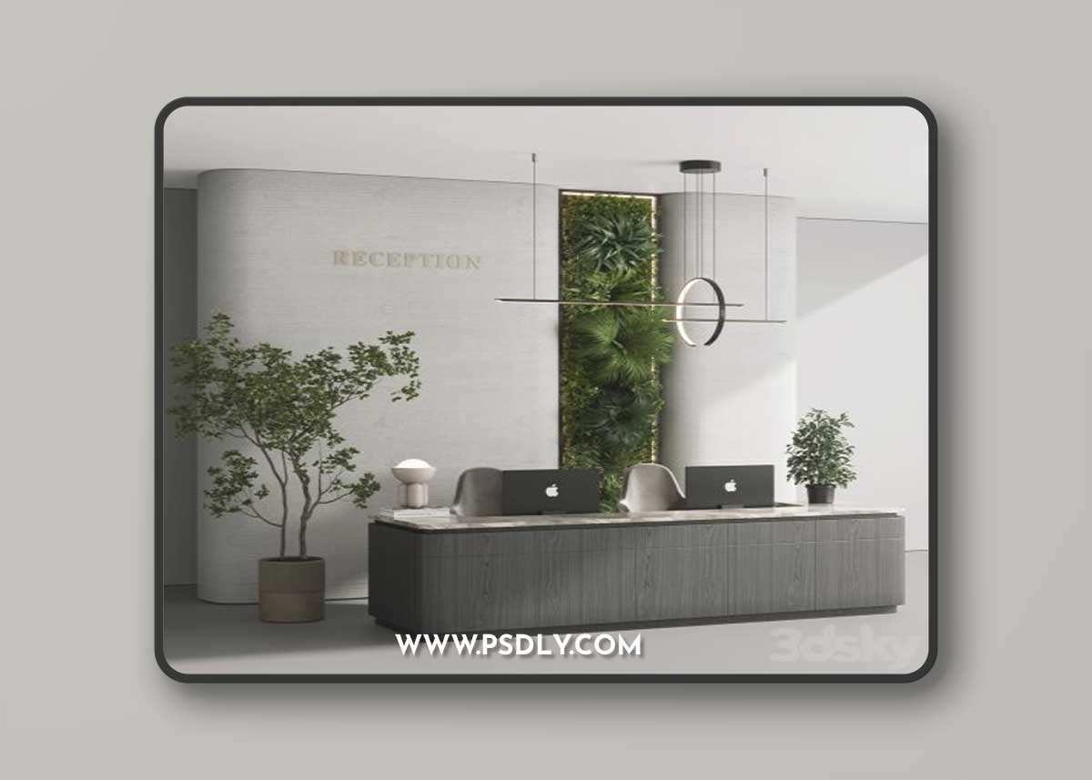 Reception desk - office furniture 06 3D Model