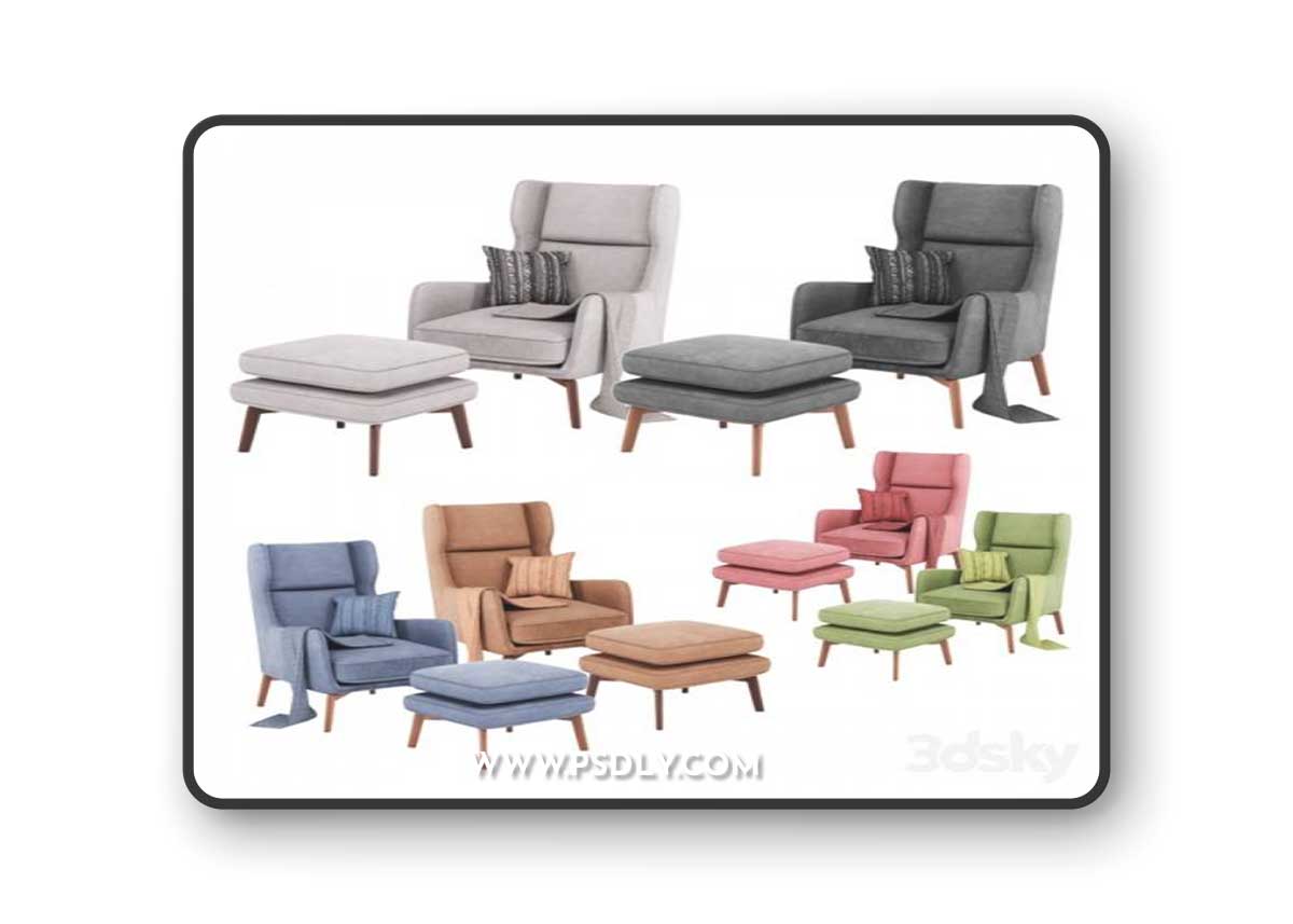 Ryder Velvet ArmChair By Adjustable color