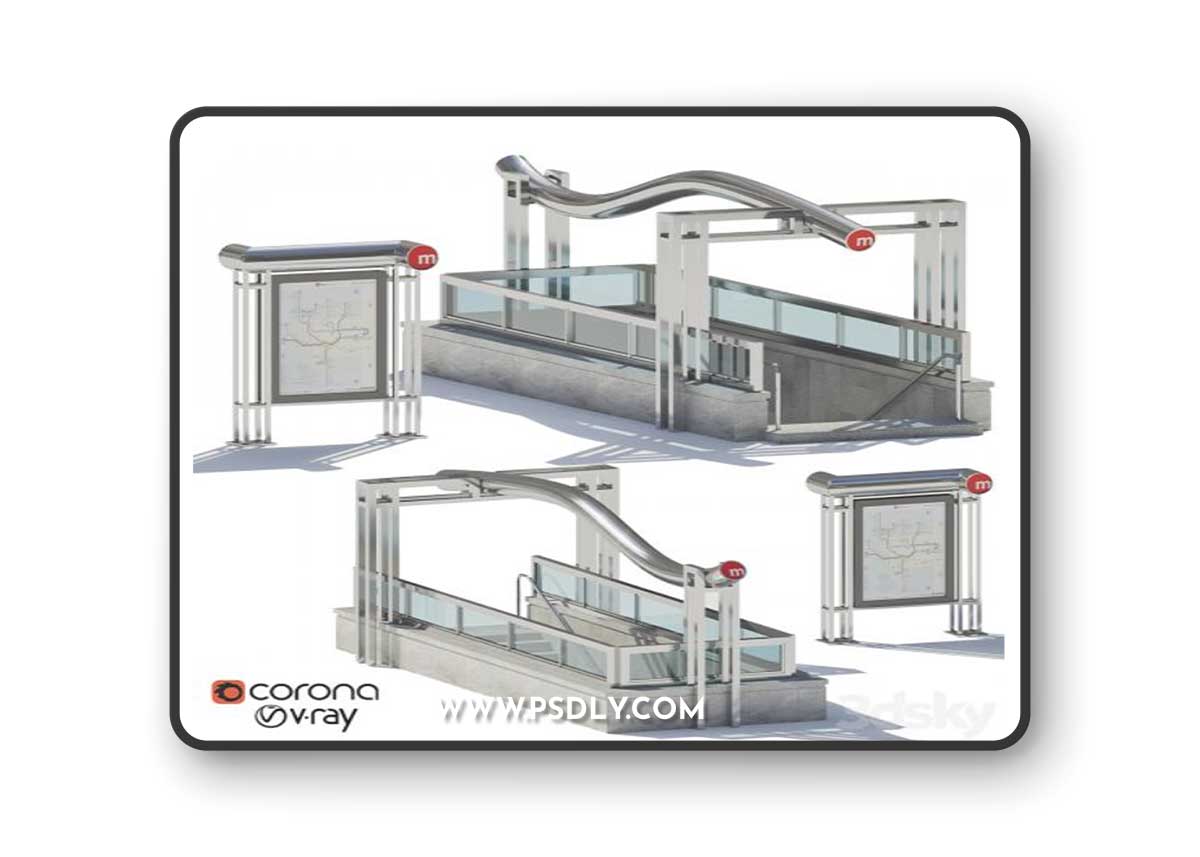 Subway station entrance 3D Model