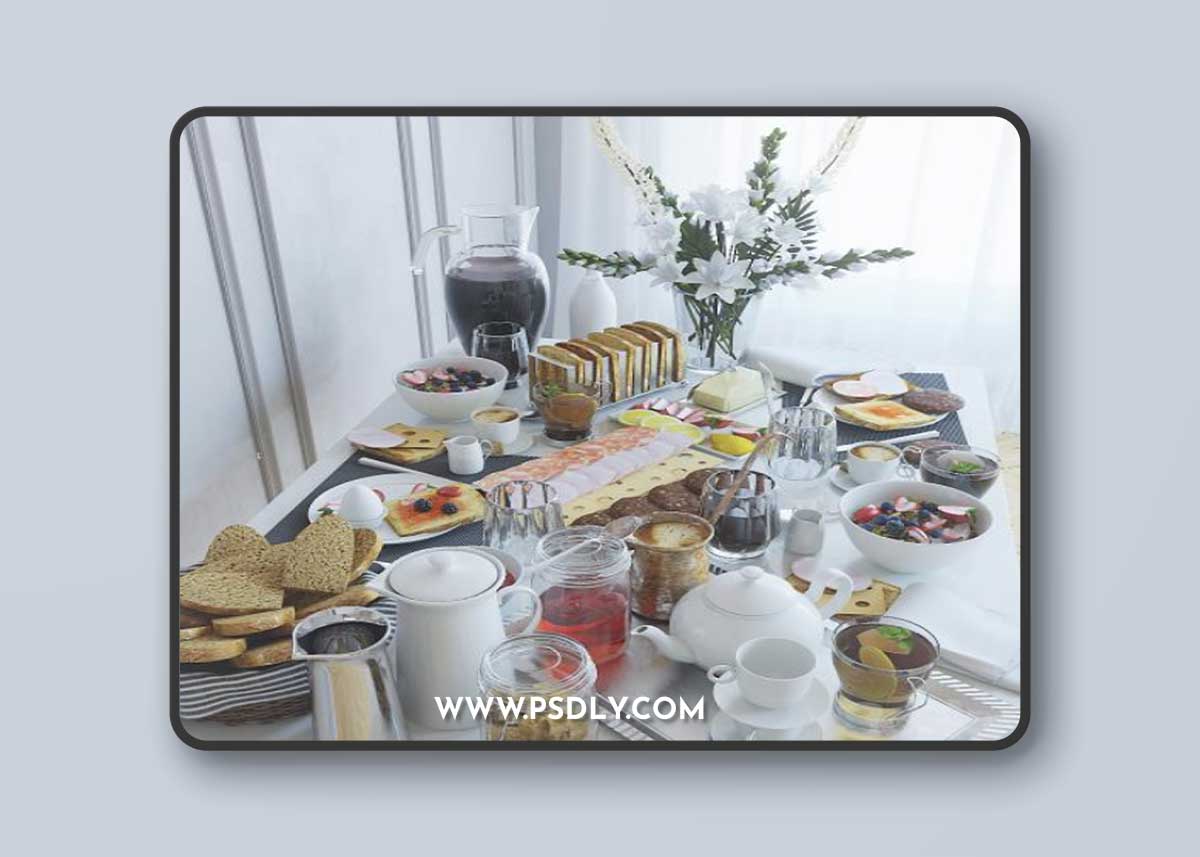 Table setting 22. Breakfast -2 3D Model