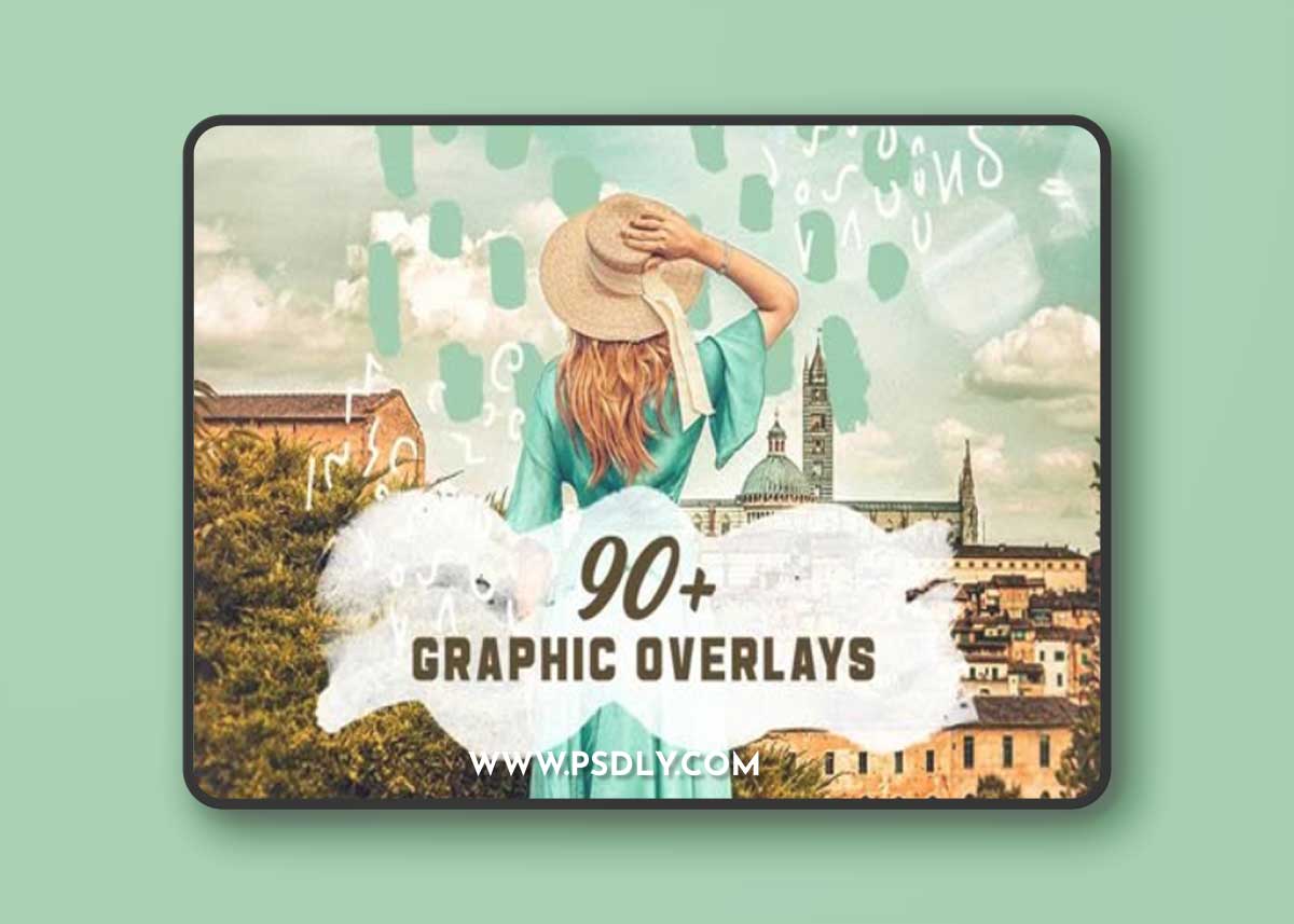 100 Graphic Overlays Bundle for Photoshop & Illustrator