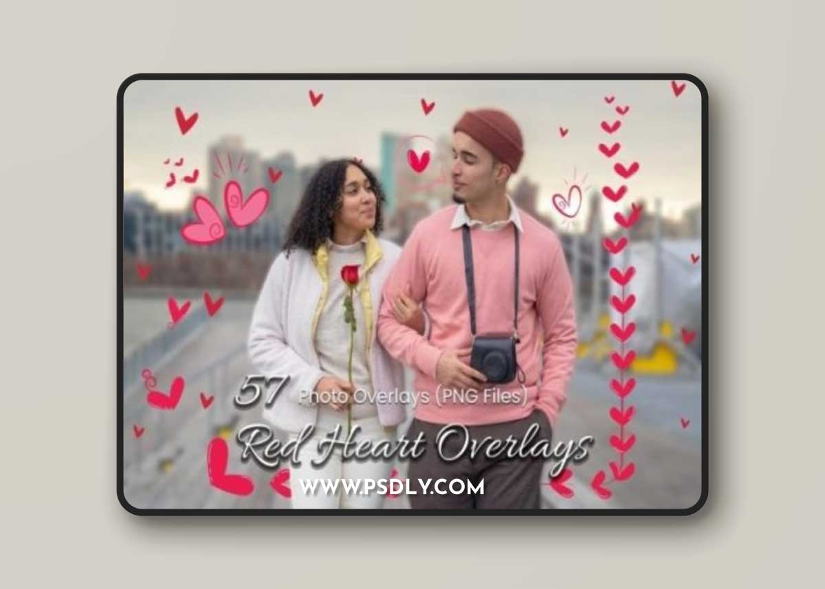 57 Red Heart Photoshop Overlays 89782226