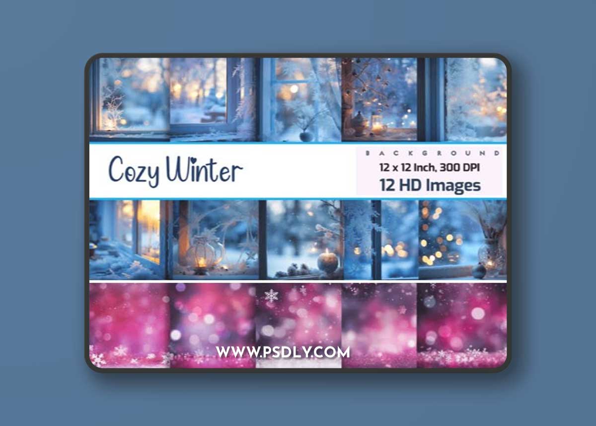 Cozy Winter & Pink Snowflakes - 24 HD Images Collection