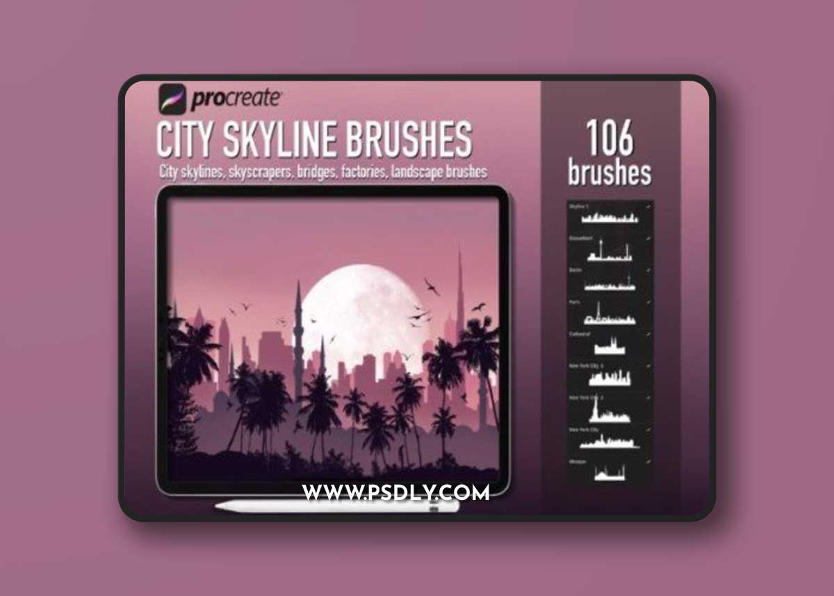 Procreate City Skyline Creator Brushes