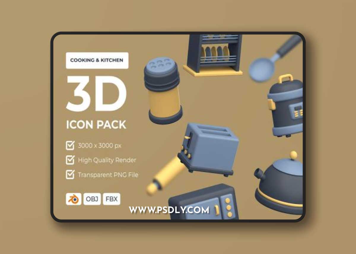 Cooking and Kitchen 3D Icon Pack