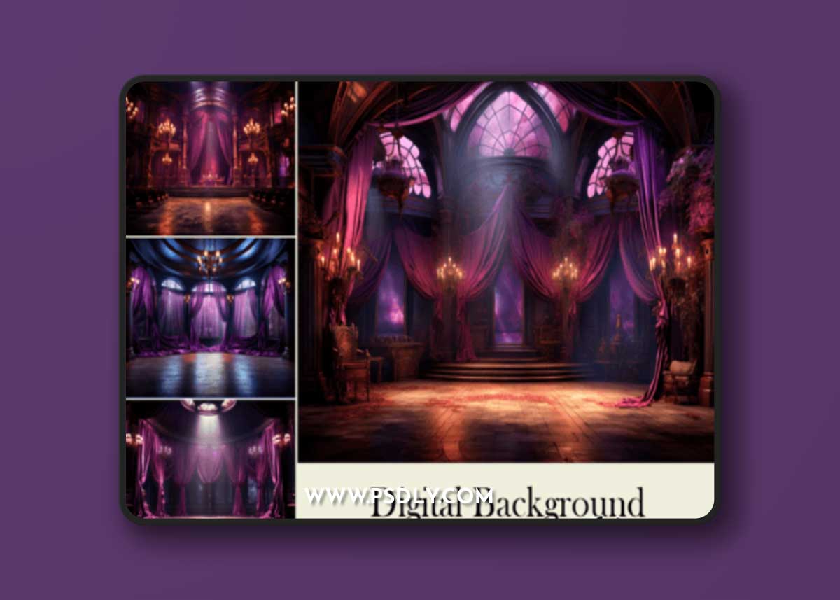 Floral Windows Studio Backdrop Overlays