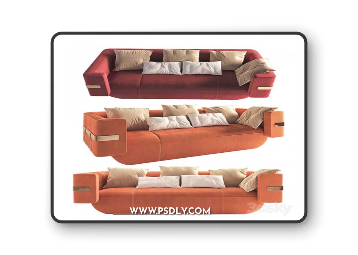 LONGHI-MI- Leather sofa