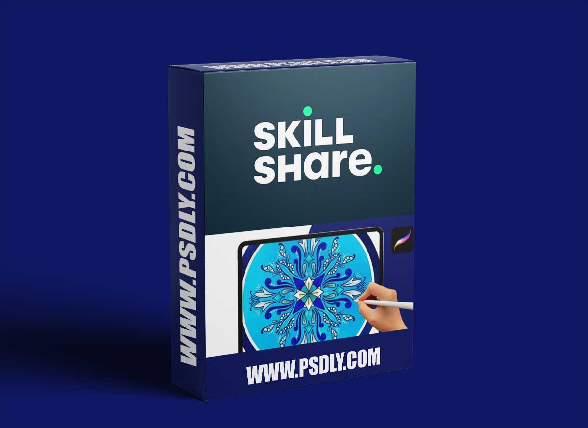 Procreate Art - Blue Pottery Style Drawing using Zentangle & Traditional Motifs