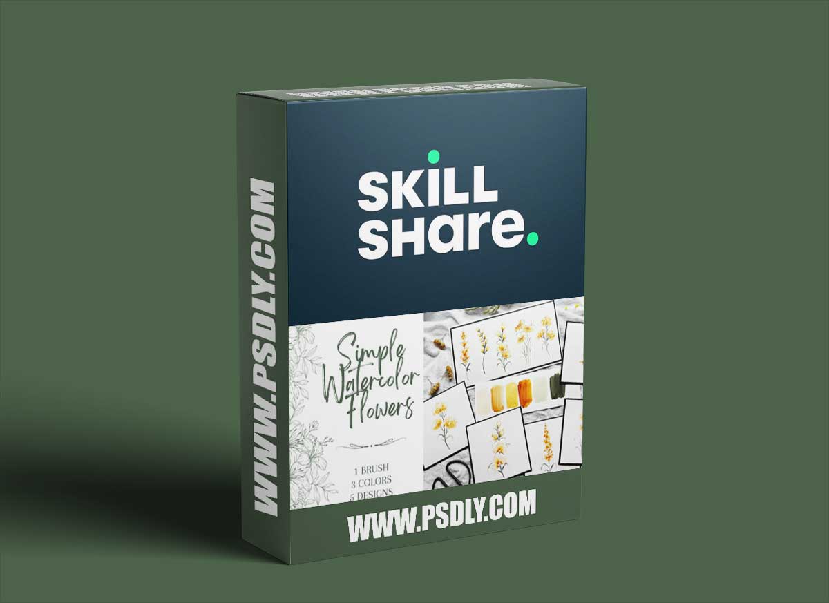 Simple Watercolor Flowers: 1 Brush, 3 Colors, 5 Designs