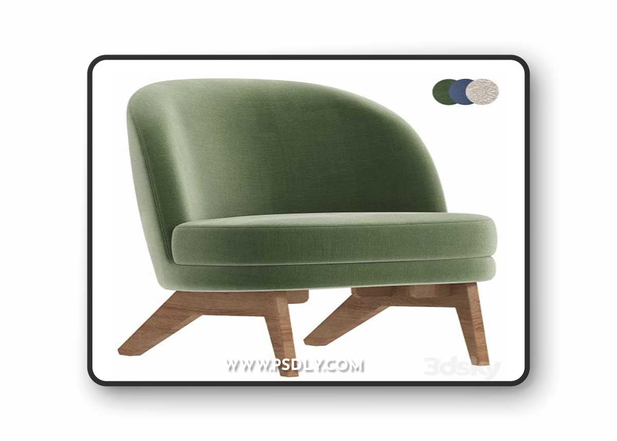 Armchair Pyle Cozy White 3D Model