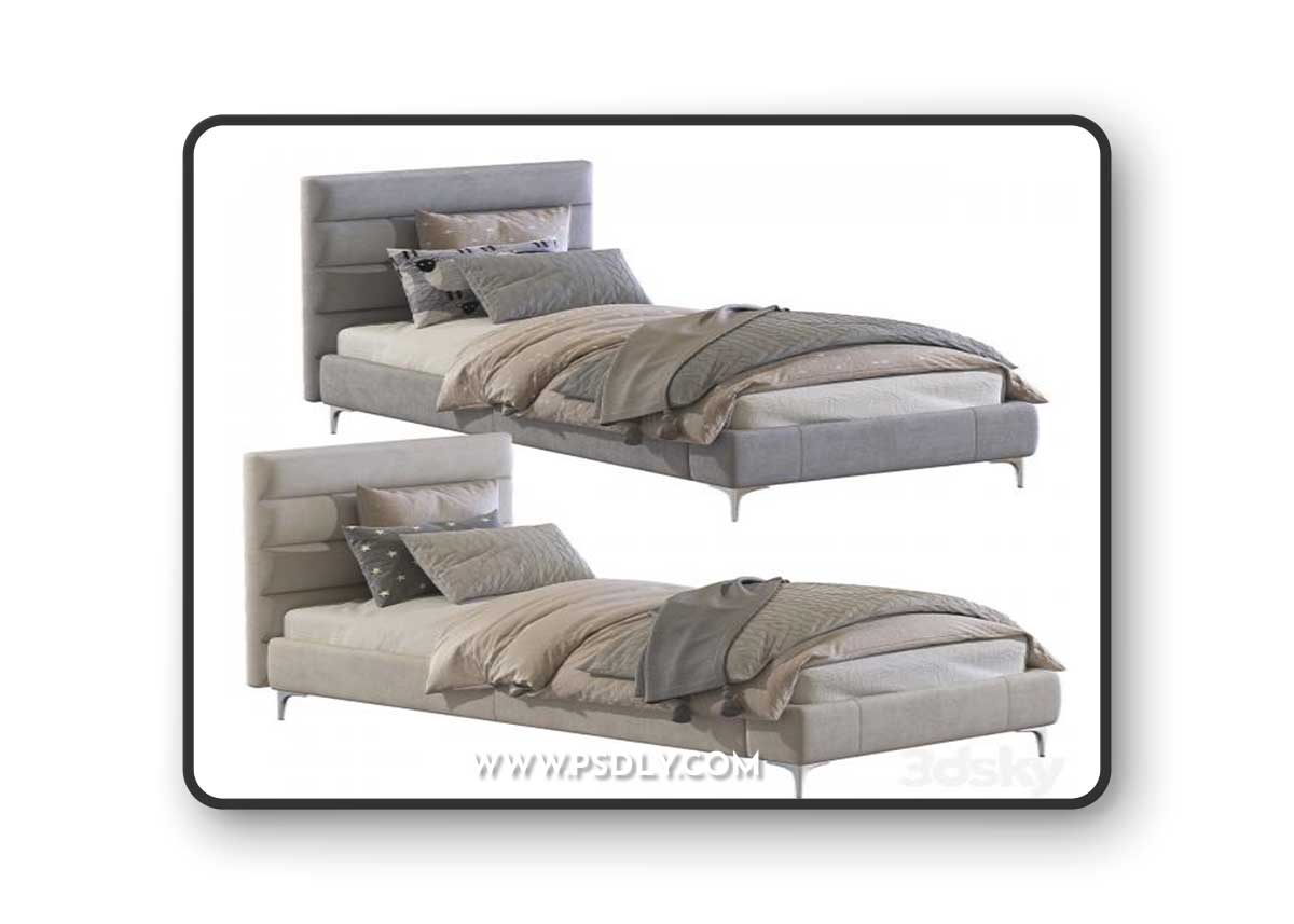 Bed Pfeiffer Upholstered Bed 3D Model